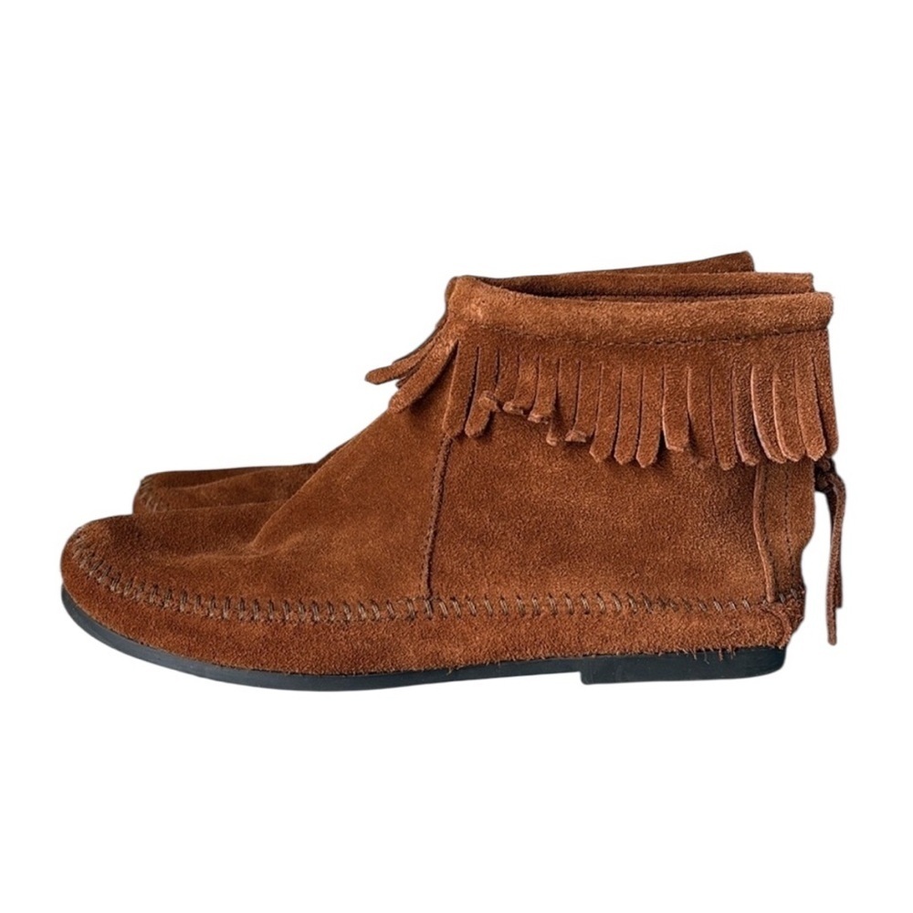Minnetonka Back Zip Ankle Booties Size 8